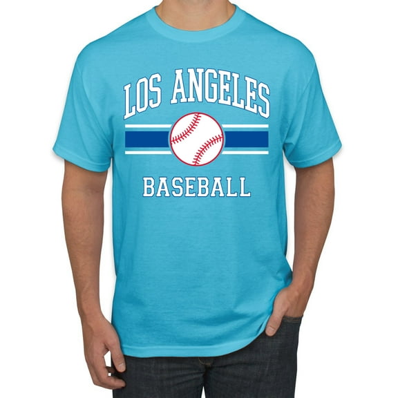 Wild Bobby City of Los Angeles LA Baseball Fantasy Fan Sports Men's T-Shirt, Light Turquoise, XX-Large