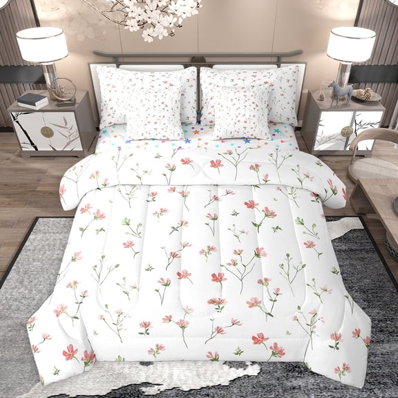Castle Fairy Female Men Flower Leaves Twin Bedding Sets,Vintage Bedding Comforter Set