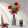 thumbnail image 4 of AmyHomie Fleur Artificielle Rose Rouge Foncé 100 Pcs R, 4 of 9