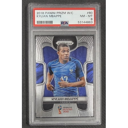 Kylian Mbappe 2018 Panini Prizm World Cup France Soccer RC Rookie Card #80 Graded PSA 8 Cert #53144863