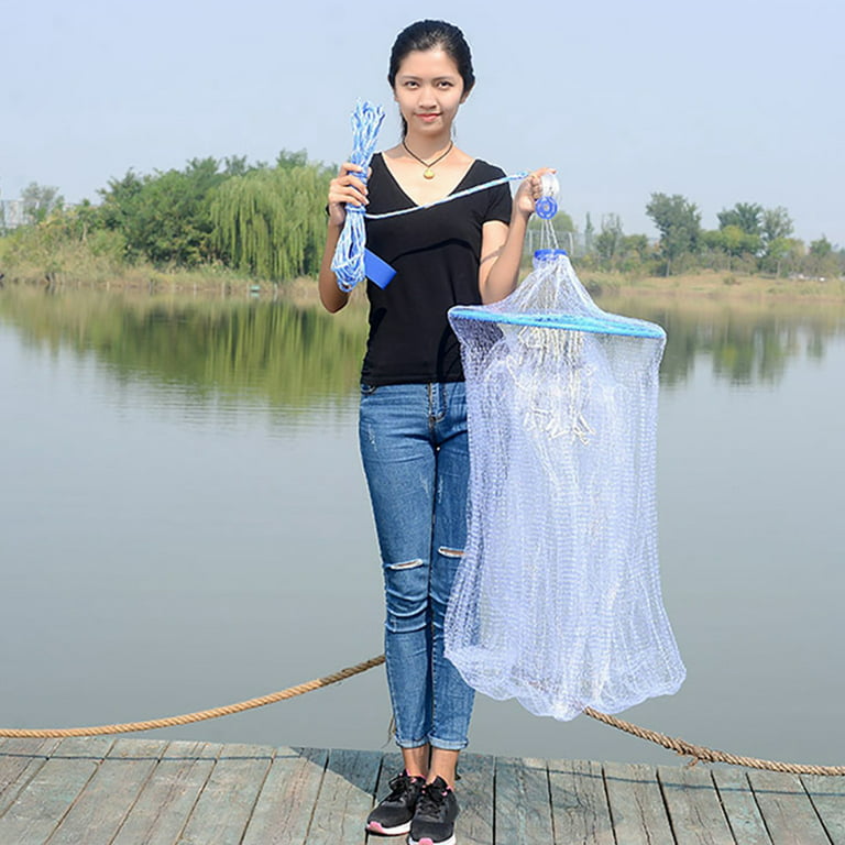 Yoone 240/300/360cm Outdoor Fishing Hand Throw Fine Mesh Cast Net
