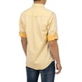 thumbnail image 2 of Ma Croix Mens Roll Up Sleeve Collar Button Down Chambray Striped Short Long Sleeve Casual Shirt, 2 of 3