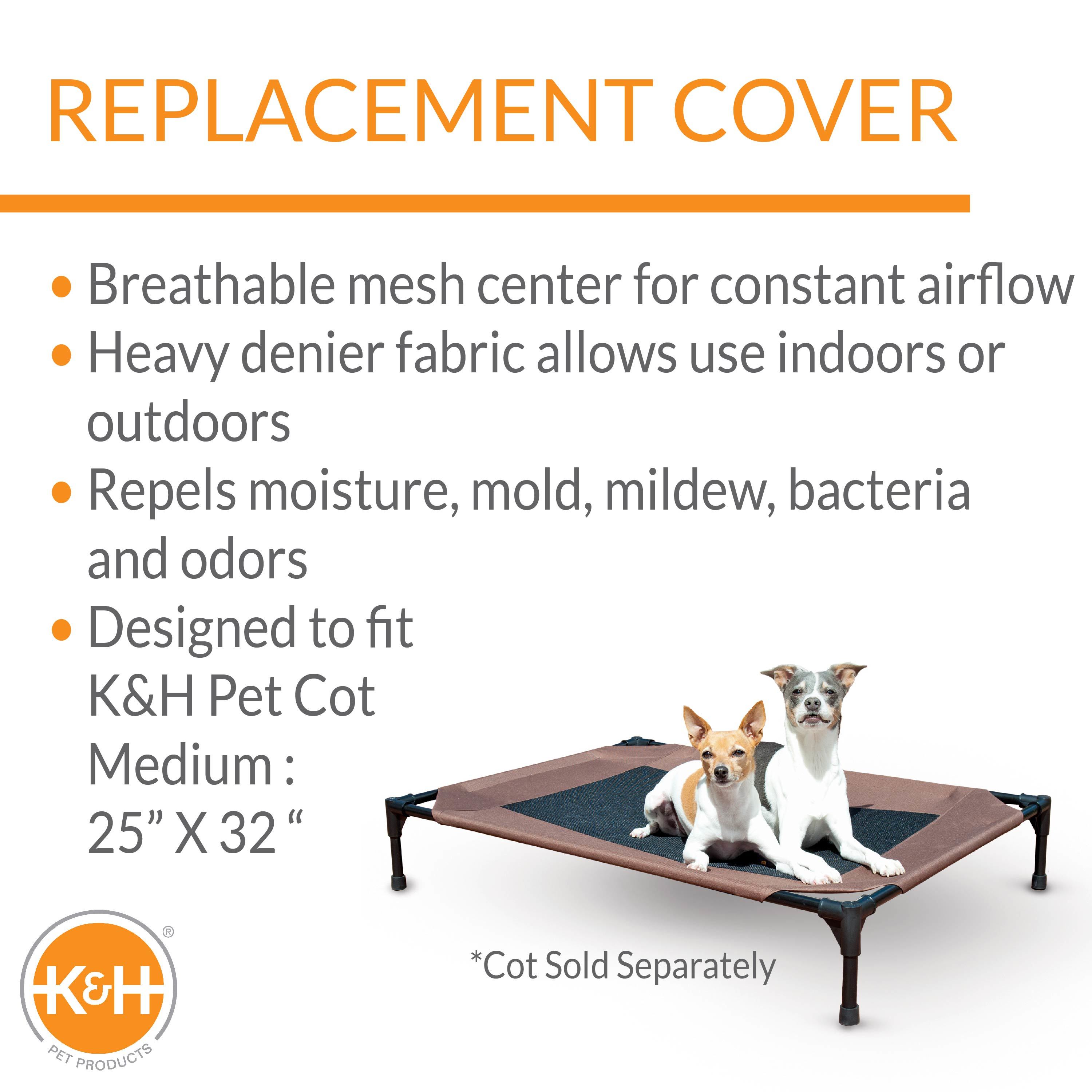 K&H Pet Products Original Pet Cot Replacement Cover (Cot Sold Separately) Chocolate/Black Mesh Medium 25 X 32 Inches - image 5 of 8