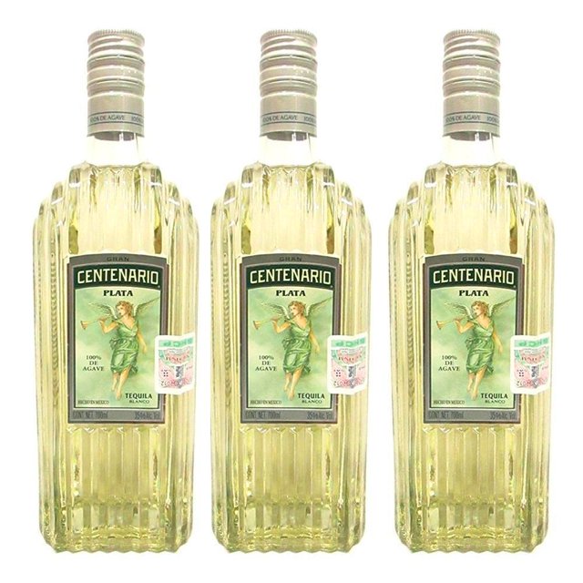 Paquete 3 botellas Tequila Gran Centenario Plata Blanco 700 ml