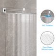 thumbnail image 2 of 12 Inches Luxury Rain Mixer Shower Combo Set Wall Mounted Rainfall Shower Head System Rough-In Valve Body and Trim Included,Polished Chrome, 2 of 9