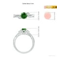 thumbnail image 5 of ANGARA Nature Inspired Lab Grown Emerald & Diamond Twisted Vine Engagement Ring for Women in 14K White Gold (Size-6mm) | May Birthstone, Anniversary, Jewelry Gift for Women | Lab-Grown Emerald Ring, 5 of 8