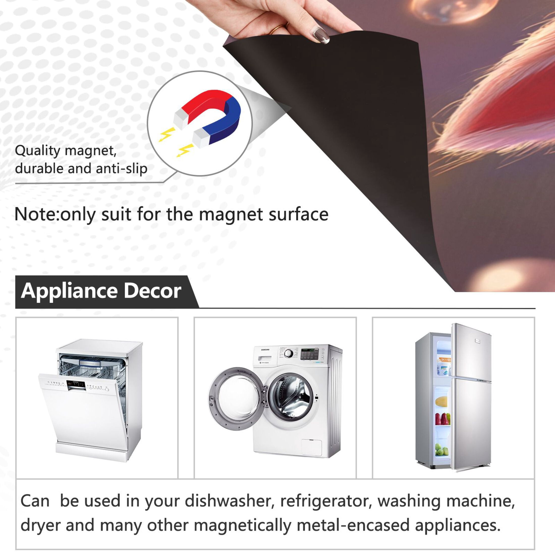Dishwasher Magnetic Sticker 23x26 Inch Refrigerator Magnetic Sticker Washing Machine Magnetic Sticker Kitchen Panel Magnetic Sticker Home Decor Adorable Orange Fox