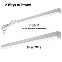 4 ft. Garage LED Linkable Strip Light Fixture Plug-in Hardwire 1800 Lumens 20-Watt 4000K Bright White 5ft. Power Cord