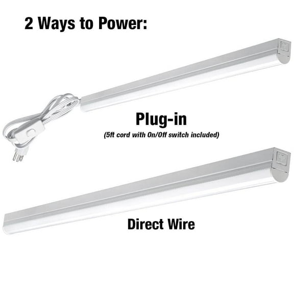 4 ft. Garage LED Linkable Strip Light Fixture Plug-in Hardwire 1800 Lumens 20-Watt 4000K Bright White 5ft. Power Cord