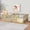 Natural/No door, variant on Mirightone Twin Size Floor Bed, Wood Montessori Floor Beds with High Fence Railings, Door & Slats Support, Twin Playhouse Bed Frame, No Box Spring Needed, White