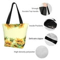 thumbnail image 4 of Kll Tote Bag For Women Sunflowers On A Yellow Background Print Shopping Grocery Reusable Bags For Office School Shopping Travel, 4 of 7