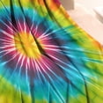 thumbnail image 3 of Colorful Rainbow Tie Dye Spiral Pattern Blanket,Comfortable Soft Flannel Throw Blanket,All Season,Warm Lightweight Blankets for Sofa Bed Couch Living Room Chair,30"x40", 3 of 4