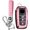 A Pink, variant on Key Fob Cover Compatible with Toyota Hilux Innova Rav4 Fortuner Prado Camry CHR Corolla Highlander Land Cruiser 200 Crown Yaris Prius 2016-2025 TPU 3 Button Keychain Case Holder Protector,C Blue