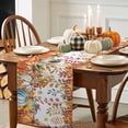 thumbnail image 3 of Orange Thanksgiving Fall Table Runner, Autumn Thanksgiving Kitchen Dining Table Decoration for Home Party Decor 13x36 Inches, 3 of 9