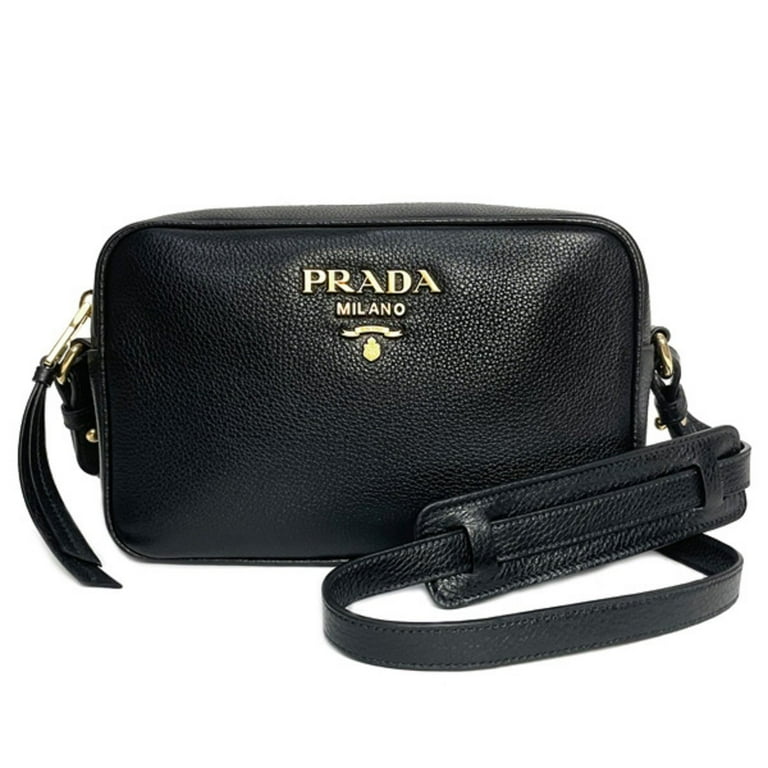 Prada Designer Crossbody Handbag - Black Vitello Phenix Prada Designer Crossbody Handbag - Black Vitello Phenix