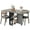 Gray, variant on Folding Dining Table, Drop Leaf Dining Table for 4, Foldable Kitchen Table with 6 Wheels and 2 Storage Shelf, Space Saving Dining Table with Drawer for Small Spaces