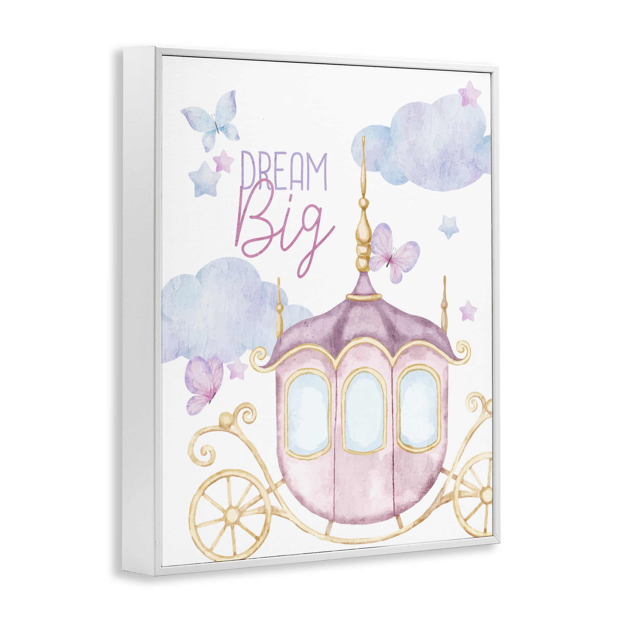 Dream Big Fantasy Carriage White Framed Giclee Art, design by Kim Allen