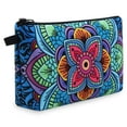 thumbnail image 1 of Bolsa de Maquillaje Bolsa de Cosméticos de Viaje Portátil de 6 Estilos para Mujer Bolsa con Cremallera con Patrones de Flores Regalos de Pereza Bolsa de Maquillaje para Niñas con Cremallera Negra (6, 1 of 5