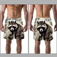 thumbnail image 3 of luoweisi Men's Beach Shorts Quick Dry Swim Trunks with Mesh Lining Raccoon 2XL, 3 of 5