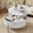 Lift top-White, variant on YOCWO Round Small End Tables for Living Room with Wave Base, Mordern MDF Side Table for Bedroom Small Space with Marble Veneer Finish, Black
