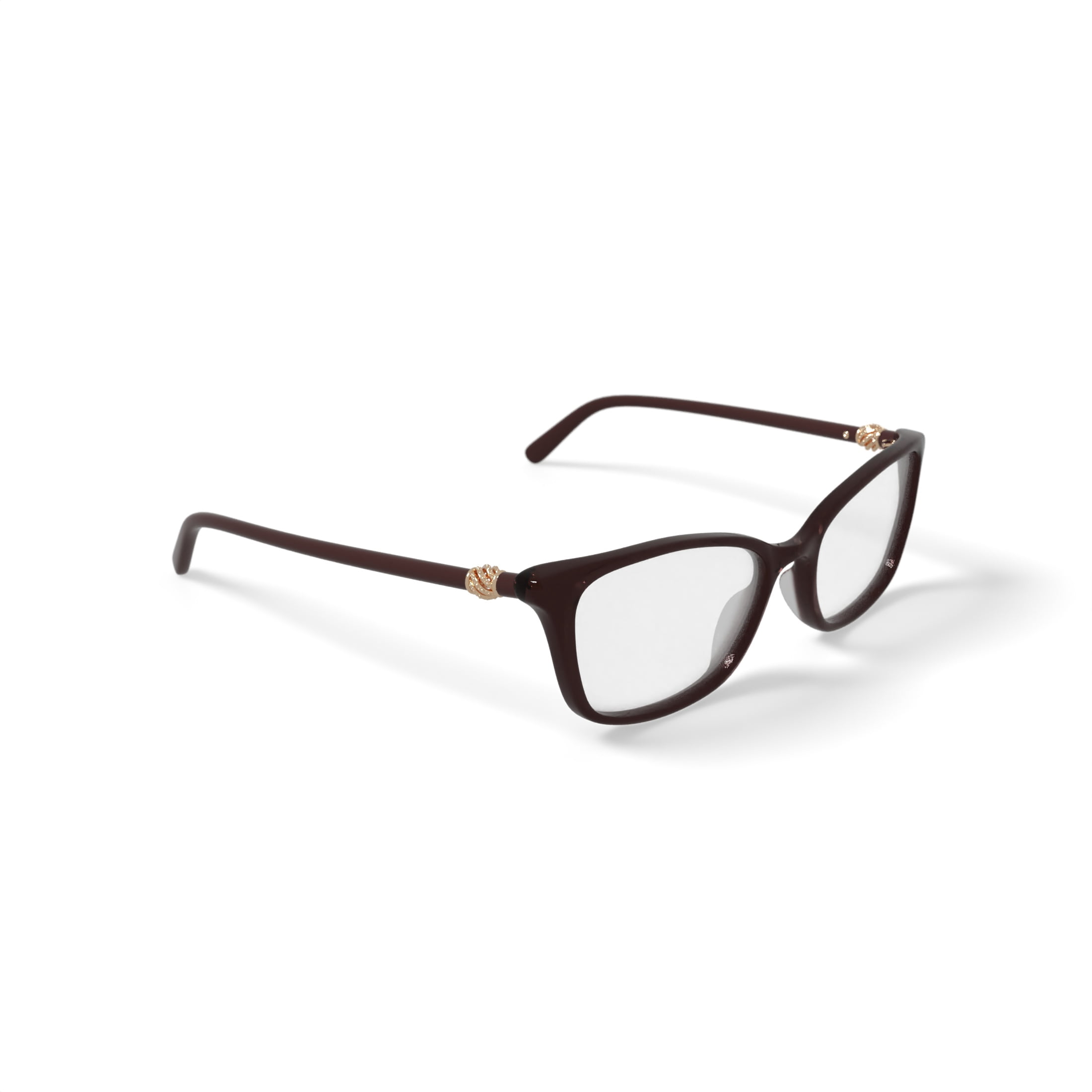Walmart Women’s XSLA09A-02 Square Prescription Eyeglasses with Case, Dark Brown