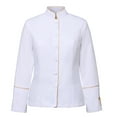 thumbnail image 3 of GRACEART Women Long Sleeves Clergy Coat with Stand Up Collar Button Down Pastor Clergy Dresses, 3 of 8