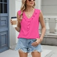 thumbnail image 3 of Diufon Womens Dressy Tank Tops Summer Ruffle V Neck Sleeveless Shirts Business Casual Blouses for Office Work, 3 of 5