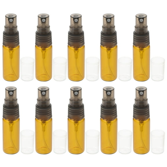 WEAVILUX Empty Small Bottle Travel Perfume Bottles Glass Brown 10Pcs