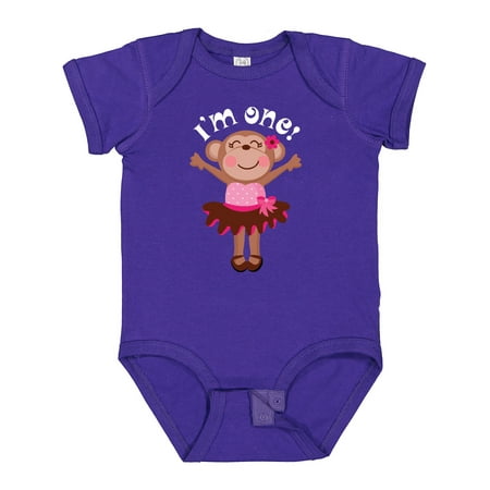 

Inktastic Monkey 1st Birthday 1 Year Old Girl Gift Baby Girl Bodysuit