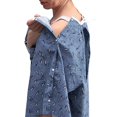 thumbnail image 6 of 3 Pack - Hospital Patient Gown, IV, Tieside w/Telemetry Pocket, Size Medium - XL, Blue Leaf Print, 6 of 7
