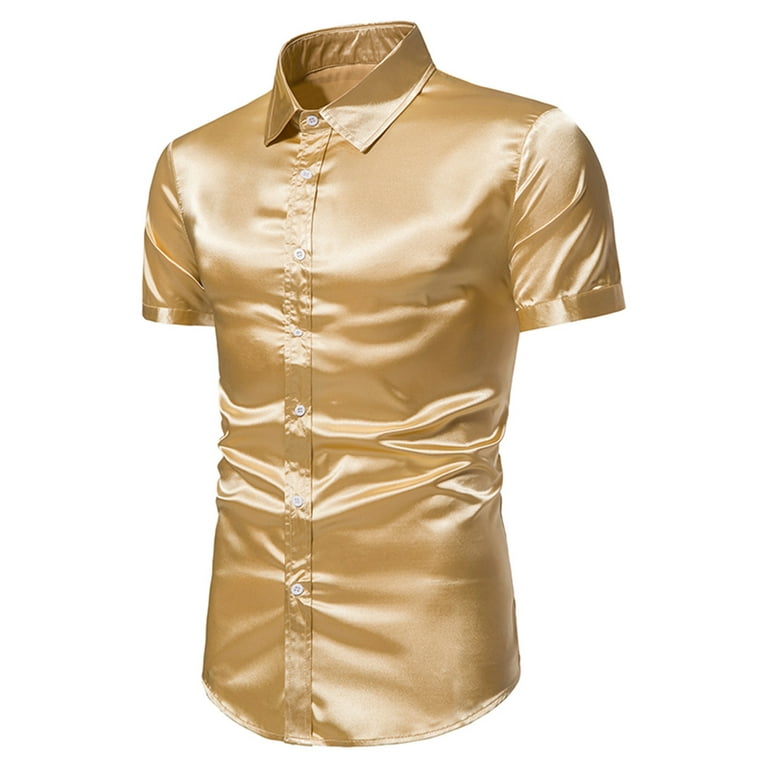 YYDGH Men's Short Sleeve Button Up Dress Shirts Fashion Slim Fit