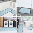thumbnail image 5 of Light Blue Geometric Quatrefoil Pattern Kitchen Rugs Sets Of 2,Anti Fatigue Kitchen Mat Rugs Non Slip Washable,Decorative Kitchen Floor Mats for Kitchen,Sink,Laundry,17"X30"+17"X47", 5 of 7