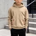 thumbnail image 2 of Gubotare Kid Hooded Kids Sweatshirt Boys Hooded Pullover Hoodies Size 10-11 (Khaki,10-11 Years), 2 of 4
