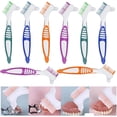 thumbnail image 4 of 8 PCS Denture Brush Set - Portable Dual Head Toothbrush for False Teeth Care and Cleaning, 4 of 6