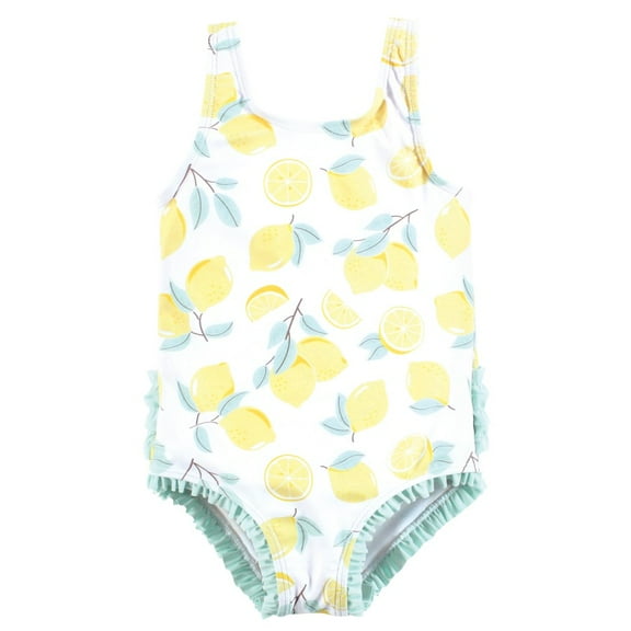 Hudson Baby Girls Toddler Swimsuit, Mint Lemons, 2T