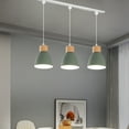 thumbnail image 3 of FSLiving 3-Lights J-Type Track Lights Dimmable Track Mount Pendant Lighting Fixtures w/ Macaron Aluminum Shade Customizable - Bulb Not Included (Green), 3 of 7