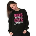 thumbnail image 3 of Boys Whatever Cats Forever Cute Funny Women Plus Size Crewneck Sweatshirt Brisco Brands 2X, 3 of 5
