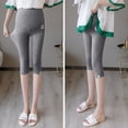 thumbnail image 1 of Pantalones de mujer embarazada de verano de talla grande Leggings de mujer embarazada Pantalones capri finos de cintura alta, 1 of 6