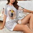 thumbnail image 4 of Sikiie The Dog Is Sitting In A Bubble Bath Womens Pajama Sets Short Sleeve Top With Pants Sleepwear 2 Piece Lounge Set-3X-Large, 4 of 6