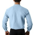 thumbnail image 3 of Yiaimeir Men's Solid Color Casual Cardigan Button-up Collar Long-sleeved Shirt，Size M-3XL, 3 of 4