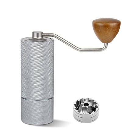 

Manual Coffee Grinder Capacity Hand Adjustable Steel Core Burr for Kitchen Silver Gray 6 Corners