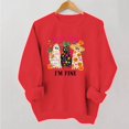 thumbnail image 6 of Womens Halloween Crewneck Sweatshirt Cute Ghost Spooky Tops Womens Halloween Sweatshirt, Vintage Witch Graphic, Oversized Sweatshirt, Long Sleeve Pullover, Casual Fashion, Fall Tops, 6 of 7