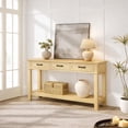 thumbnail image 5 of Console Table with 3 Drawers & Open Storage Shelf – Narrow Sofa Table, Ideal for Entryway, Living Room, Hallway or Foyer – Light Oak, 5 of 5