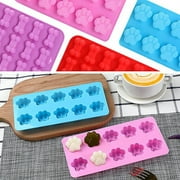 Dog Bone Silicone Molds Dog Treats Molds Paw Print Shaped Chocolate Candy Soap Mold 4PCS for Homemade Jelly Ice Cube Blue Pink Red Purple