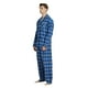 thumbnail image 5 of Apparonia Conjunto de Pijamas para Hombre de Algodón con Cuello con Muesca, Pijamas de Manga Larga para Hombre con Bolsillos y Frente, Fly Azul a Cuadros L, 5 of 7
