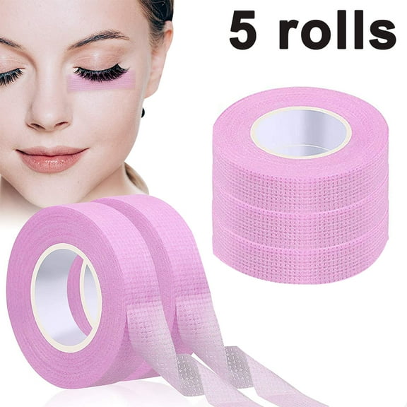 5 Rolls Eyelash Extension Tape Adhesive Breathable Microporous Fabric Tape Eyelash Grafting Tape Makeup Eyelash Tape for Taping Eyelid Sticker DIY