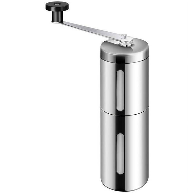 Manual Coffee Grinder with Adjustable Setting - Conical Burr Mill & Brushed Stainless Steel - Burr Coffee Grinder for , Drip Coffee, Espresso, French Press, Turkish Brew,1 x Coffee Grinder,silver