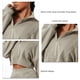 thumbnail image 5 of Mujer sudadera manga larga stand collar Loose Sporting casual transpirable zip blusa para al aire libre Lino gris S, 5 of 5