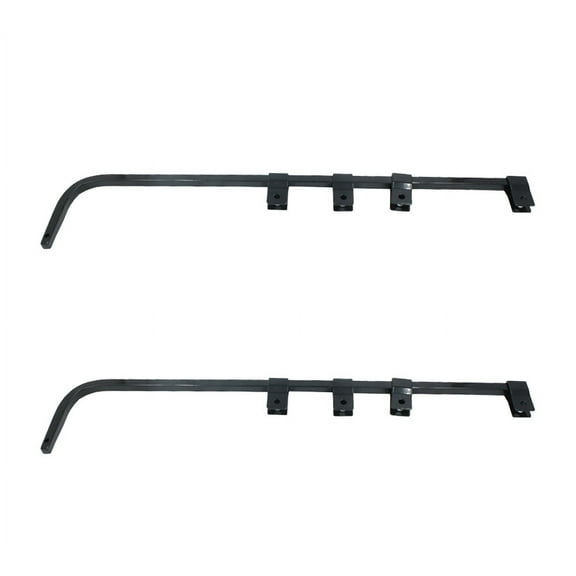 1 Pair Black Mud Flap Hangers for Semi Trucks 29.75"x 0.640" Square Steel Bar - Shot Peened & Painted Heavy Duty Semi Truck Mud Flap Hangers w/ Mounting Brackets (A25L-R)