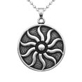 thumbnail image 1 of Collar de cadena Zulema con colgante de llama Dios del sol acero inoxidable 316L Plata, 1 of 7
